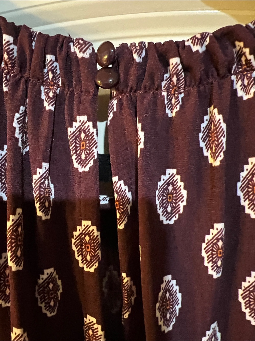 Lane Bryant Burgundy Printed Midi Dress with Drawstring Waist H334 - Picture 11 of 13